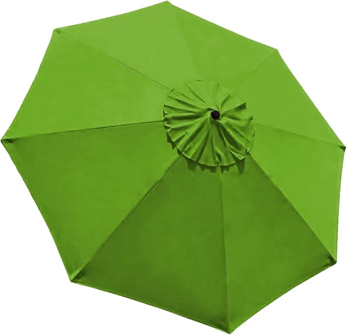 EliteShade USA 9FT Patio Umbrella Replacement Covers 8 Ribs Market Umbrella Canopy Cover (CANOPY ONLY) (Macaw Green)