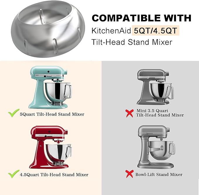 Chocolate Coating Machine Attachments For Kitchenaid, Compatible with KitchenAid 4.5QT/5QT Tilt-Head Stand Mixer, Candy Coat Accessories for Making Chocolate Covered Almonds Freeze Dried Strawberry