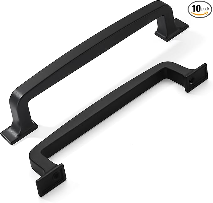 khtumeware 10 Pack 5 Inch Cabinet Handles - Matte Black Pulls and Drawer Hardware for Cabinets