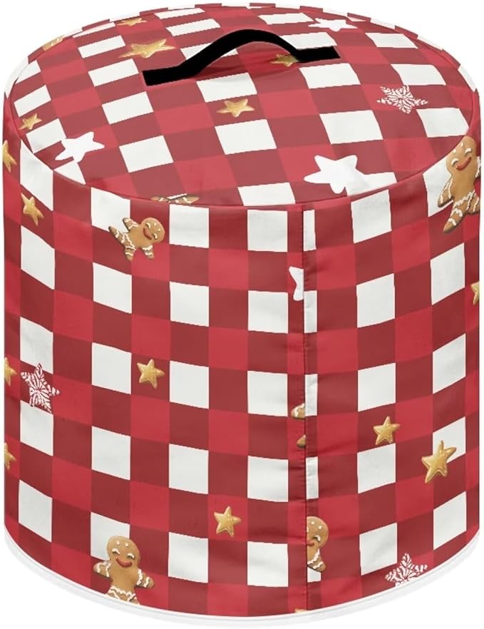Christmas Plaid Dust Cover Instant Pot and Extra Accessories Dust Proof Easy to Clean Pressure Cooker Cover Electric Appliance Cover Air Fryer Accessories with Storage Pocket Size S
