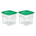 Cambro 4 QT (Quart) Food Storage Container with Lid (2 Pack) - FreshPro Series (Clear)