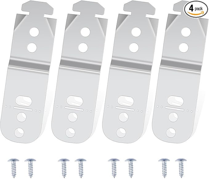 4PCS 619985 00619985 Dishwasher Mounting Bracket Fit for Bosch Dishwasher Mounting Clips Dishwasher Anti Tip Bracket Kit Replaces AP4538351 00605007 00628371 628371 605007