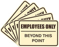 All Quality Classic Framed Employees Only Beyond This Point Wall or Door Sign | Easy to Install Business Signage - Small (Ivory-Dark Brown) 5 Pack