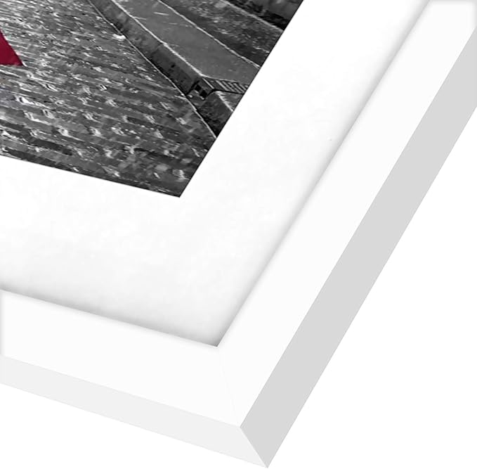 Americanflat 9x12 Picture Frame with Shatter-Resistant Glass - Use as 6x8 Frame with Mat or Display 9x12 Photo Without Mat - Signature Collection - Picture Frames for Tabletop and Wall Display - White