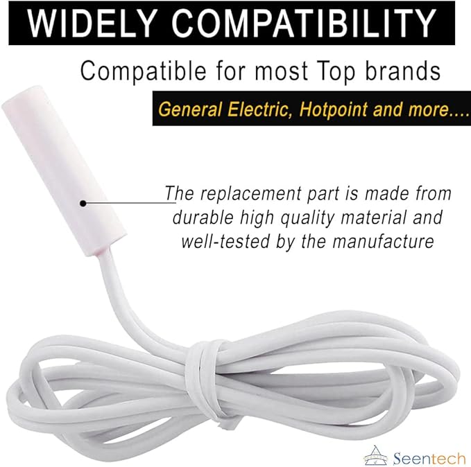 WR55X10025 Refrigerator Temperature Sensor by Seentech - Compatible with GE, Hotpoint Refrigerators & Freezers - Replaces AP3185407, 914093, AH304103, EA304103, PS304103 (Pack 1)