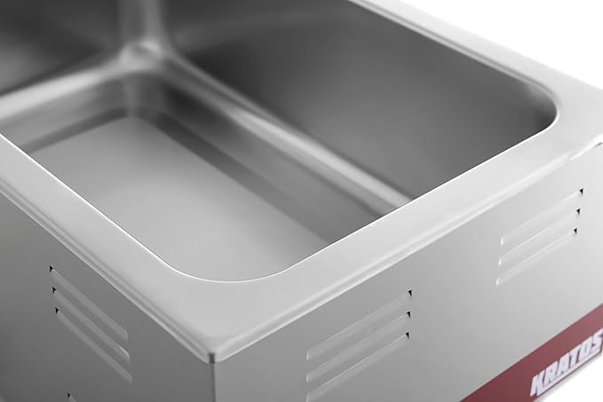 Kratos Commercial Electric Countertop Food Warmer, 4/3-Size Portable Steam Table Food Warmer, 12"x27", 120V, 1500W (28W-532)