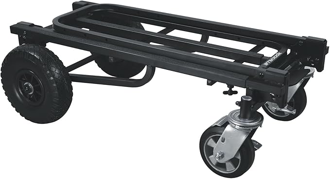 Rockville Rock Cart Off-Road DJ Transport Cart, Big Wheels, Smooth Casters, Wheel Locking, 700lbs Capacity, Folding, Steel, Perfect for Gigs & Events