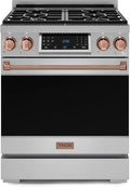 Gordon Ramsay by THOR Kitchen 30 Inch Professional Liquid Propane Range with Tilt Panel Touch Control in Stainless Steel/Rose Gold