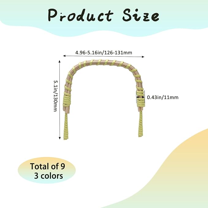9 Pcs 3 Colors Rattan Metal Teapot Handle Bendable Teapot Handle Replacement for Ceramic Teapots, Japanese Wired Teapots