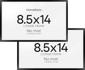 Homeforia 8.5 x 14 Marriage License Frame Black, High End Metal 8.5x14 Marriage Certificate Frames, 14x8.5 Picture Frame for Wall & Tabletop, 8.5 by 14 Photo Frames, Tempered Glass, Wall Kit, Set of 2