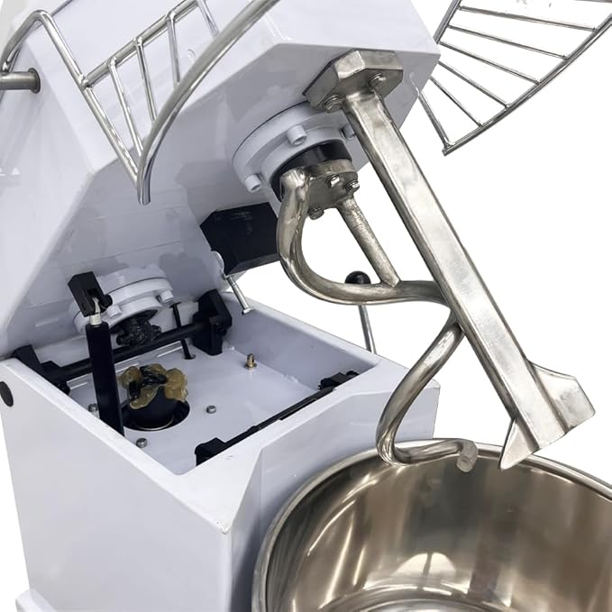 110V 20QT Commercial Dough Mixing Machine Electric Food Flour Kneading Stand Mixer with Removable Detachable Bowl Double Action Spiral Mixer for Bakeries 20L