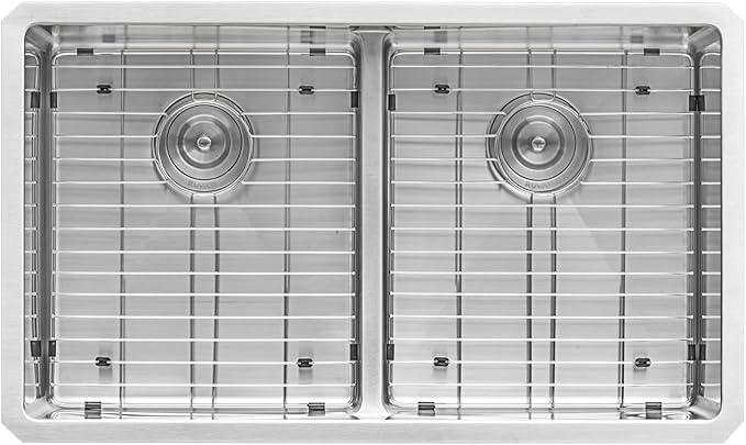Ruvati 30-inch Low-Divide Undermount Tight Radius 50/50 Double Bowl 16 Gauge Stainless Steel Kitchen Sink - RVH7355
