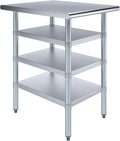 30 in. x 24 in. Stainless Steel Work Table with Three Bottom Shelves | NSF Kitchen Prep Table | Utitly Metal Table