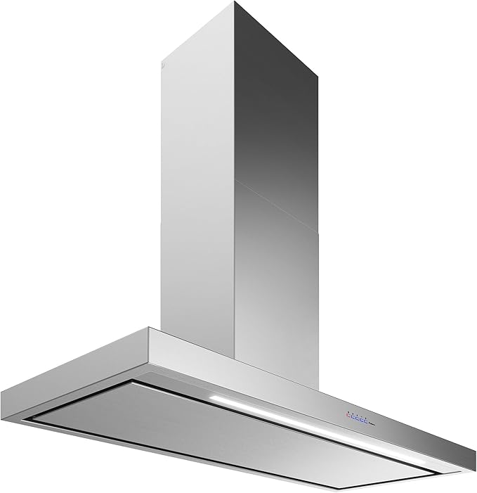 Futuro Futuro Wall Mount Range Hood 48" | Positano | Stainless Steel Vent Hood | Modern Italian Exhaust Hood |LED, Ultra-Quiet with Blower