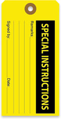 Tags 4 Less Production Quality Control Hang Tags – Equipment Preventative Maintenance Labels, for Easy Record-Keeping for Inventory Status (Special Instructions, Pack of 100)