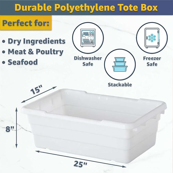 19"x26"x69" Mobile Aluminum Lug Rack with 6 White Meat Lugs/Tote Boxes - NSF Heavy-Duty Commercial Portable Storage Cart with 5" Casters, 400 lb., Food Prep and Dishroom Durable Utility Rack