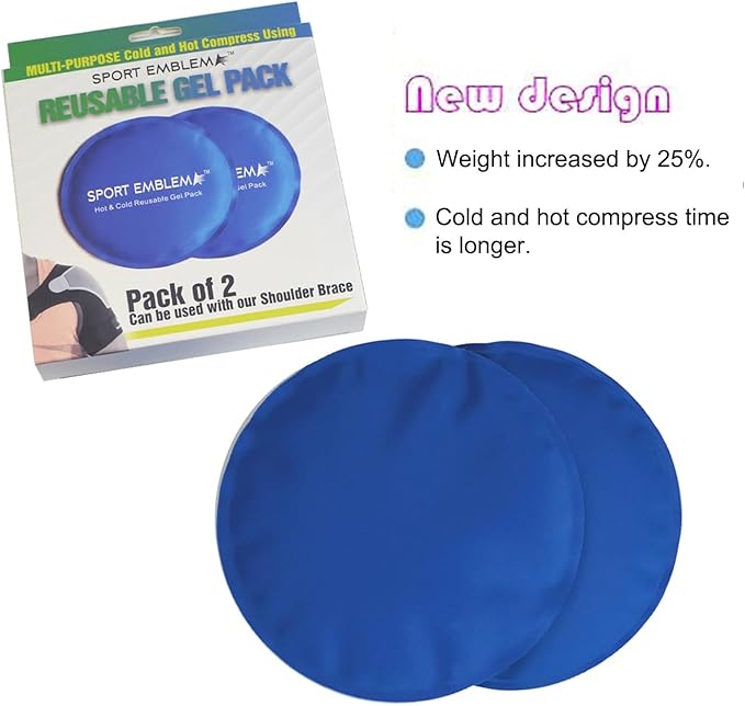 Gel Ice Packs Reusable Round - 2 Pcs 5.5" Ice Packs for Injuries, Wisdom Teeth, Breastfeeding, Mastectomy Recovery, Warm & Cold Compress for Cyst, Sinus Headaches Physical Cooling