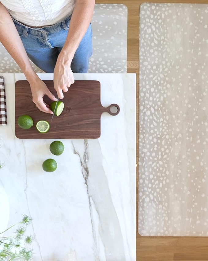 House of Noa Nama Standing Mat – Anti-Fatigue Cushioned Kitchen Mats for Floor | Ergonomic Bounce-Back Foam Kitchen Mats | Anti-Fatigue Mats for Kitchen & Standing | Fawn Shea | 30"x108"