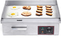 Electric Griddle, 1600W Flat Top Grill 50-300℃/122-572℉, Stainless Steel Teppanyaki Grill for Home Restaurant Snack Shop Street Food