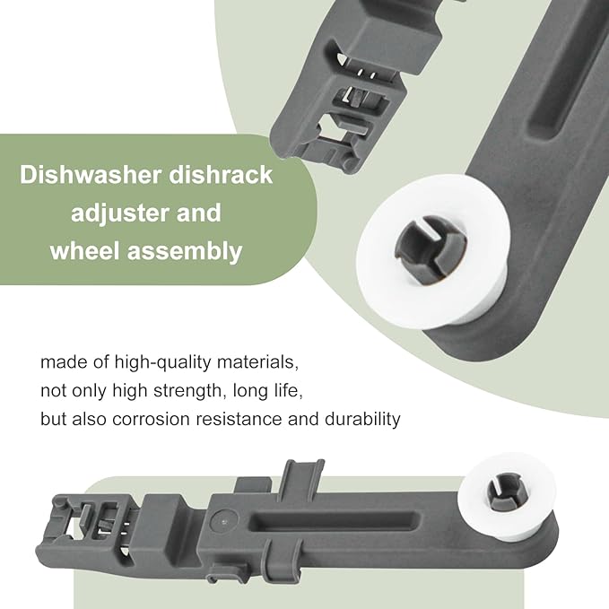 4 Pack W10571738 Dishwasher Dishrack Adjuster and Wheel Assembly Replacement For Whirlpool, Maytag, KitchenAid