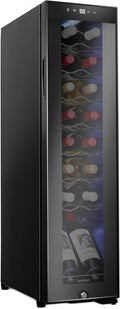 Ivation 16 Bottle Compressor Wine Cooler Refrigerator w/Lock | Large Freestanding Wine Cellar For Red, White, Champagne or Sparkling Wine | 41f-64f Digital Temperature Control Fridge Glass Door Black