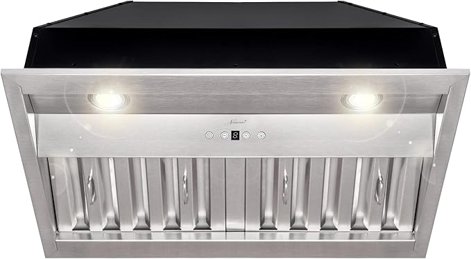 Akicon Range Hood Insert 30 Inch, Ultra Quiet, Powerful Suction Built-in Kitchen Vent Hood, Stainless Steel Ducted Stove Hood with Dimmable LED Lights Warm White, 3-Speeds 600CFM
