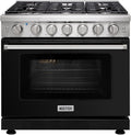 KOSTCH 36 inch Professional Freestanding Pro-Style Natural Gas Range or Liquid Propane Gas Range with 6 Burners, 6.0 cu.ft. Oven Capacity, in Stainless Steel - KOS-36RG03M (Black)