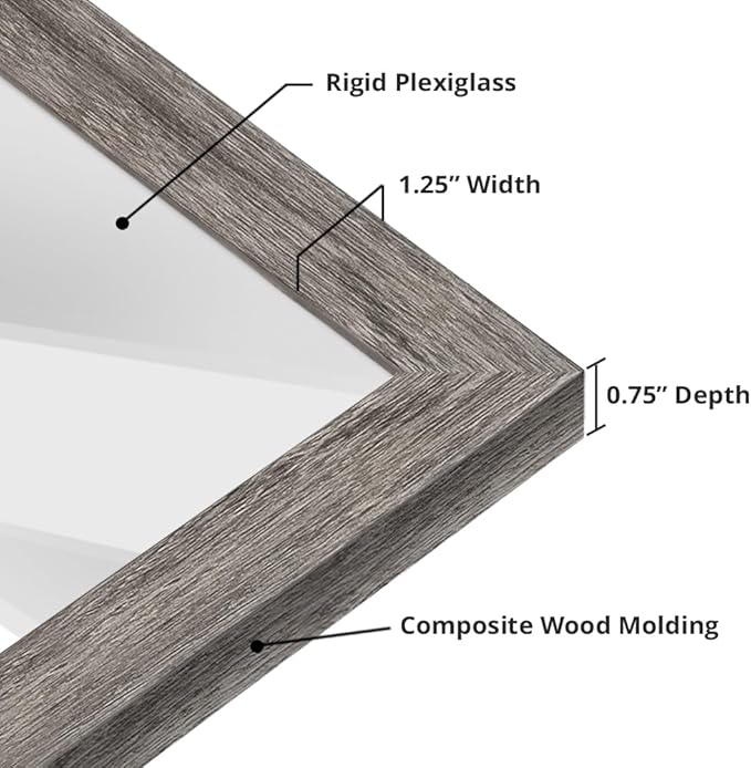 wallsthatspeak 22x26 Gray Barnwood Picture Frame for Puzzles Posters Photos or Artwork