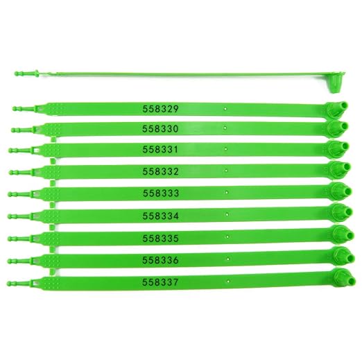 Leadseals(R) 500 Green Tite-Lock Plastic Tractor Truck Door Seal Tamper Evident Security Tags Numbered Safty Disposable Locks for Trailer Logistics Shipping Transport