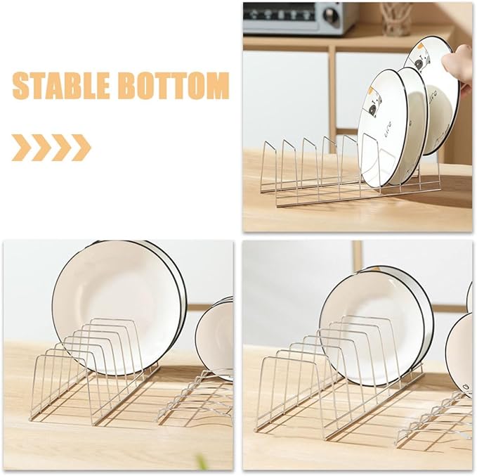 BESPORTBLE Stainless Steel Dish Drying Rack Bowl Holder Plate Draining Rack Kitchen Tableware Storage Organizer for Countertop Dishwasher Cabinet Use