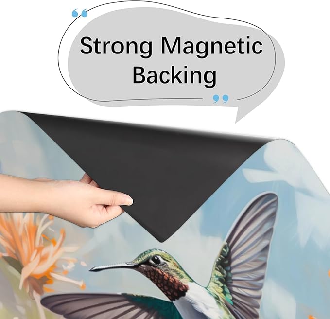 Dishwasher Magnet Cover Flower Hummingbird Refrigerator Covers Magnetic Sheet Sticker Farmhouse Kitchen Decorative Home Cabinet Decals Appliances Stickers, 23x26 inch