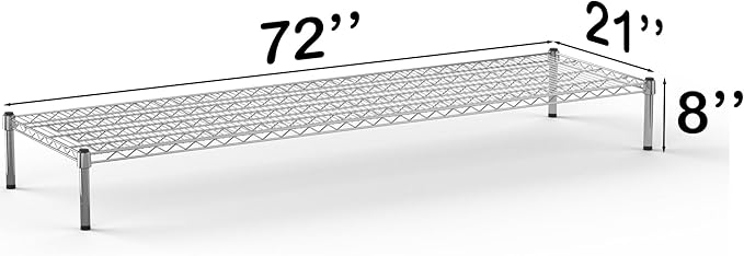 21''W x 72''L x 8''H Chrome Plated Wire Dunnage Rack | Off The Floor Storage