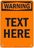 Custom warning Sign, OSHA Sign, 7x10 Inches, 55 mil thick HDPE (high density polyethylene), Made in USA by My Sign Center