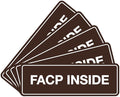Signs ByLITA Standard FACP Inside Sign | Fire Safety Signage (Dark Brown) - Small 5 Pack