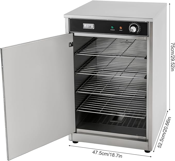 Electric Food Warmer Cabinet, 5 Layer Commercial Hot Box Holding Cabinets with Temperature Display Meter 360° Heating and Anti Slip Feet Powerful Function Countertop Heated Holding Cabinet for Canteen