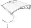 Awning for Door Entrance,32x48 Inches Awnings for Doors with Separate Drainage,Front Door Awning Exterior,Polycarbonate UV, Rain, and Snow Protection for Porch,Patio,Window,Deck