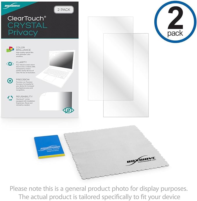 BoxWave Screen Protector Compatible with Revolution Cooking InstaGLO R90 Toaster - ClearTouch Crystal Privacy (2-Pack), Privacy Screen Protector Flexible Film Clear