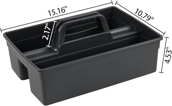 Morcte 6 Pack Plastic Cleaning Supply Caddy, Cleaning Carry Caddy Organizer with Handle, Gray