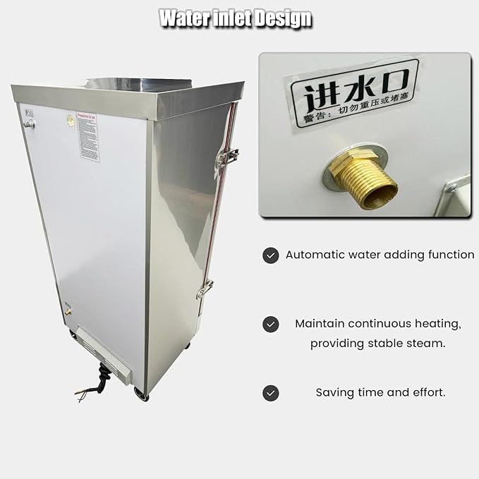 110V Commercial Electric Steaming Cabinet 12 Trays Multi-purpose Steam Warmer Cabinet 12000W 15.7"*23.6" Size of Tray 0.02Mpa Pressure Rice Steaming Box