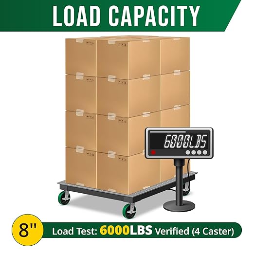 8 Inch Caster Heavy Duty-1500 lbs Each, Polyurethane Wheel on Steel, Plate Caster for Carts Pallet Trucks Industrial Equipment(1 Pack Rigid)