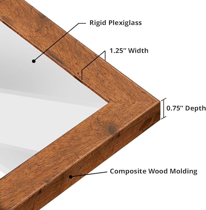 wallsthatspeak 24x36 Light Walnut Rustic Pine Picture Frame for Puzzles Posters Photos or Artwork