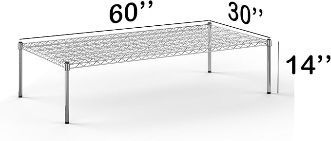 30''W x 60''L x 14''H Chrome Plated Wire Dunnage Rack | Off The Floor Storage