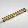 Linear Shower Drain 26", Brushed Gold Floor Drain with Tiled Insert Grate & Hair Strainer, 304 Stainless Steel Bathroom 2-in-1 Tiled in Drain, CUPC Certified (Brushed Gold, 26'')