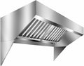 4FT Commercial Kitchen Exhaust Hood, Wall Mount Stainless Steel Vent Hood with Detachable u-Shaped Grease Filters, Rust-Resistant Restaurant Range Hood for Food Truck Cooking Station Concession Traile