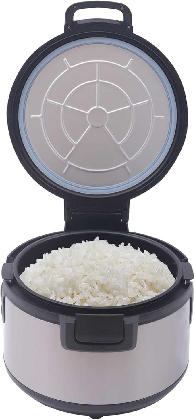 Commercial Rice Warmer, 110V 100W Large Stainless Steel Rice Cooker Warmer (Not a Cooker) 19L/20Qt Adjustable Temperature Warmers w/Non-Stick Inner Pot for Restaurants (19L / 20Qt 410 Stainless Steel)