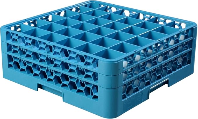 Carlisle FoodService Products 36 Compartment Full Size OptiClean Glass Rack, Blue, 7.12"
