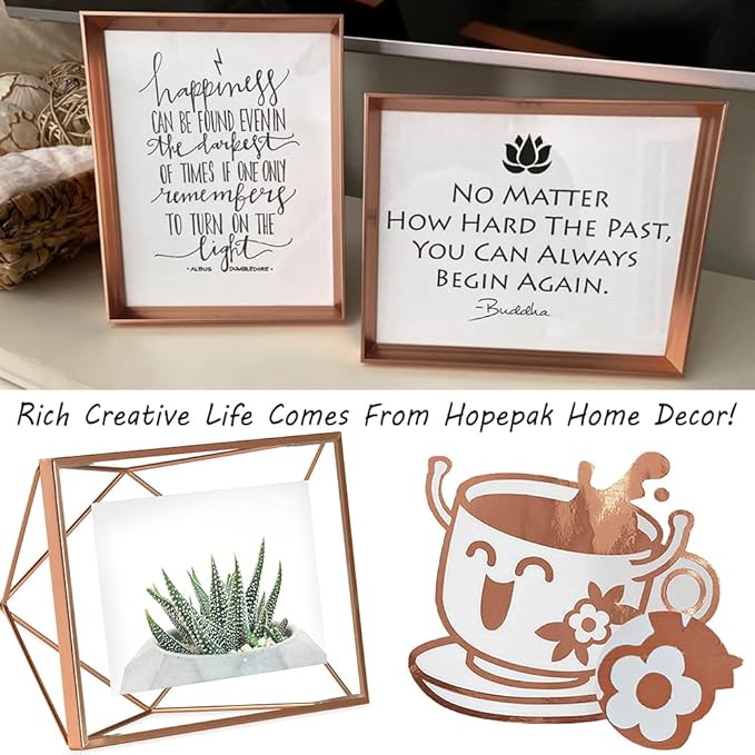 Hopepak Rose Gold Contact Paper Peel and Stick Wallpaper Stainless Steel Contact Paper Countertop Metallic Wallpaper for Kitchen Backsplash DIY Decor Fridge Appliances Cover 17.3''X78.7''