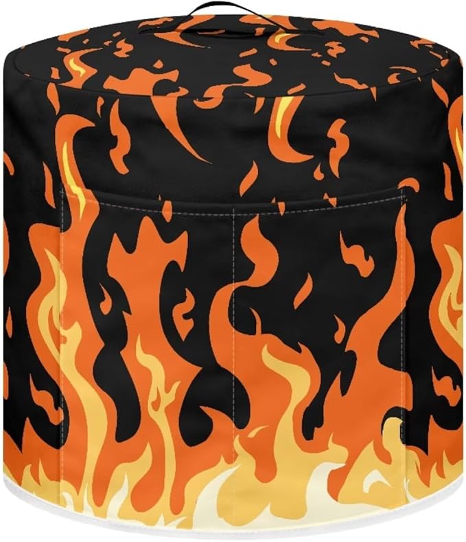 TODIYADDU Hot Flame Pressure Cooker Cover for Women Waterproof Instant Pots Cover with Handle and Pocket for Rice Cooker Air Fryer Universal Kitchen Appliance Covers Storage Case Presents