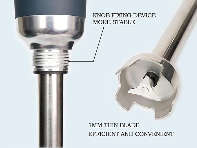 14 in Heavy Duty Immersion Blender Handheld Kitchen, Hand Blenders for Kitchen, Commercial Mixer Electric, 500W Removable Shaft 2500rpm to 15000rpm, Emulsifier Blender Handheld