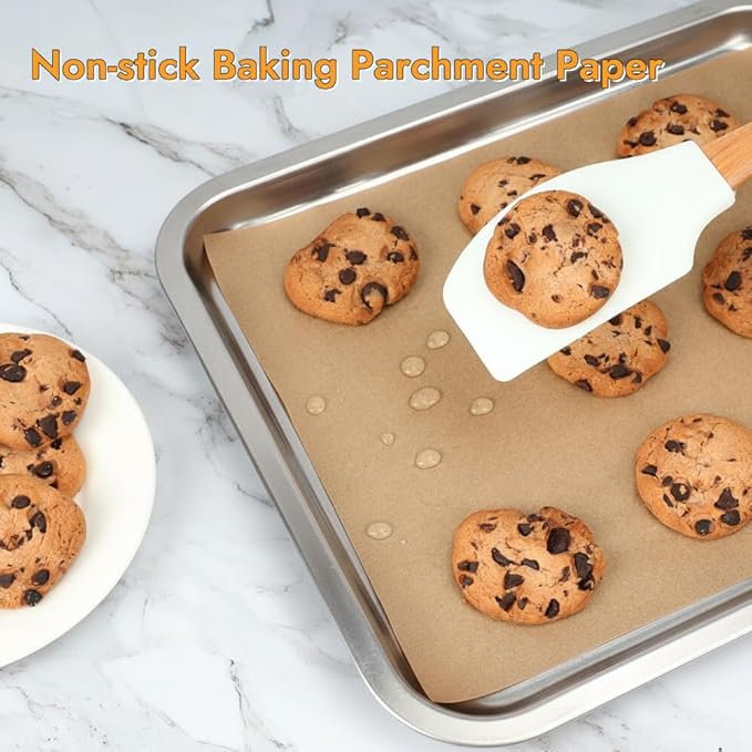 BYKITCHEN 200PCS 9 x 13 Inch Parchment Paper Sheets, Non-Stick Precut Unbleached Parchment Paper Liners for Baking, Perfect for Quarter Sheet Pan, Oven, Air Fryer, Grilling, Cooking Bread Cake Cookie